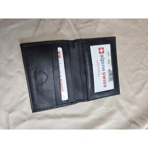 Men's Alpine Swiss Bi-Fold Leather Wallet Black NWT Card Cash